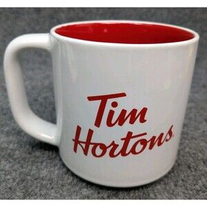 Tim Hortons Canada Ceramic Coffee Mug Red Interior Maple Leaf Travel Icons 2019